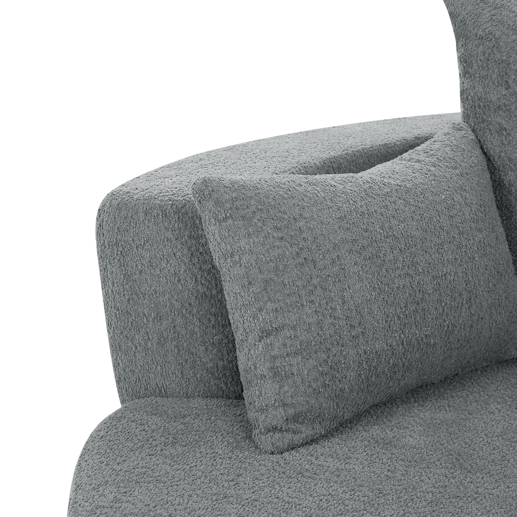 Swivel Barrel Chair - Grey Chenille with Removable Pillows