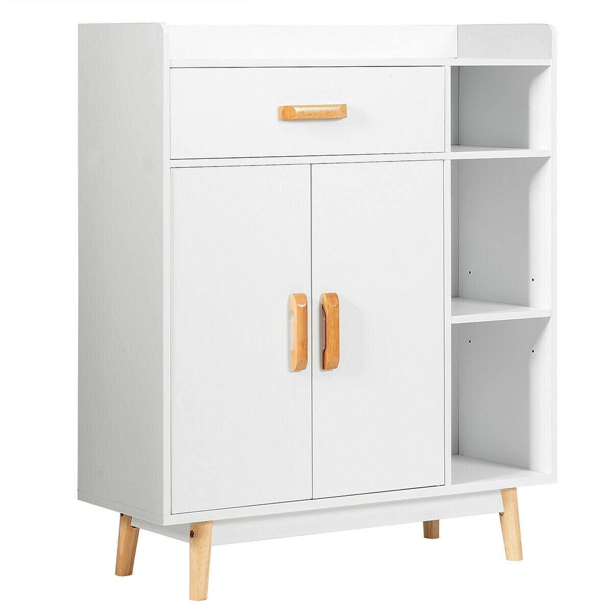 Floor Storage Cabinet - Freestanding Cupboard with Shelves