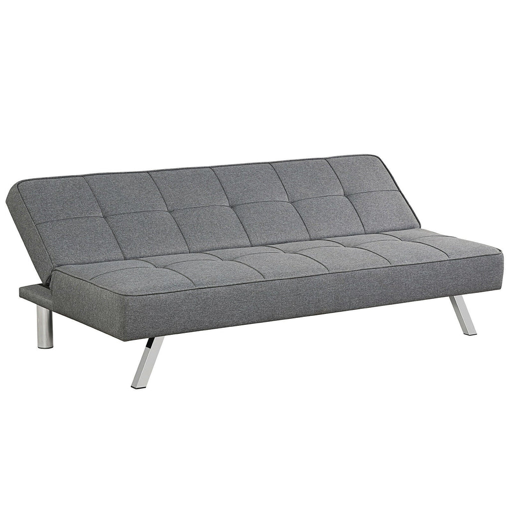 3-Seat Convertible Sofa Bed | Linen Fabric & High-Density Foam