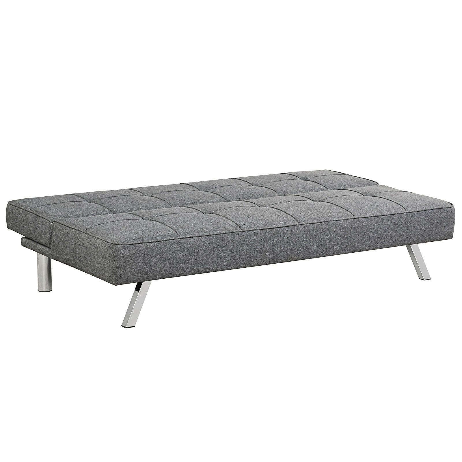 3-Seat Convertible Sofa Bed | Linen Fabric & High-Density Foam