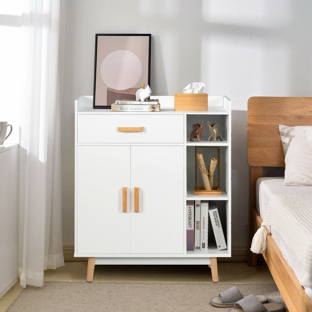 Floor Storage Cabinet - Freestanding Cupboard with Shelves