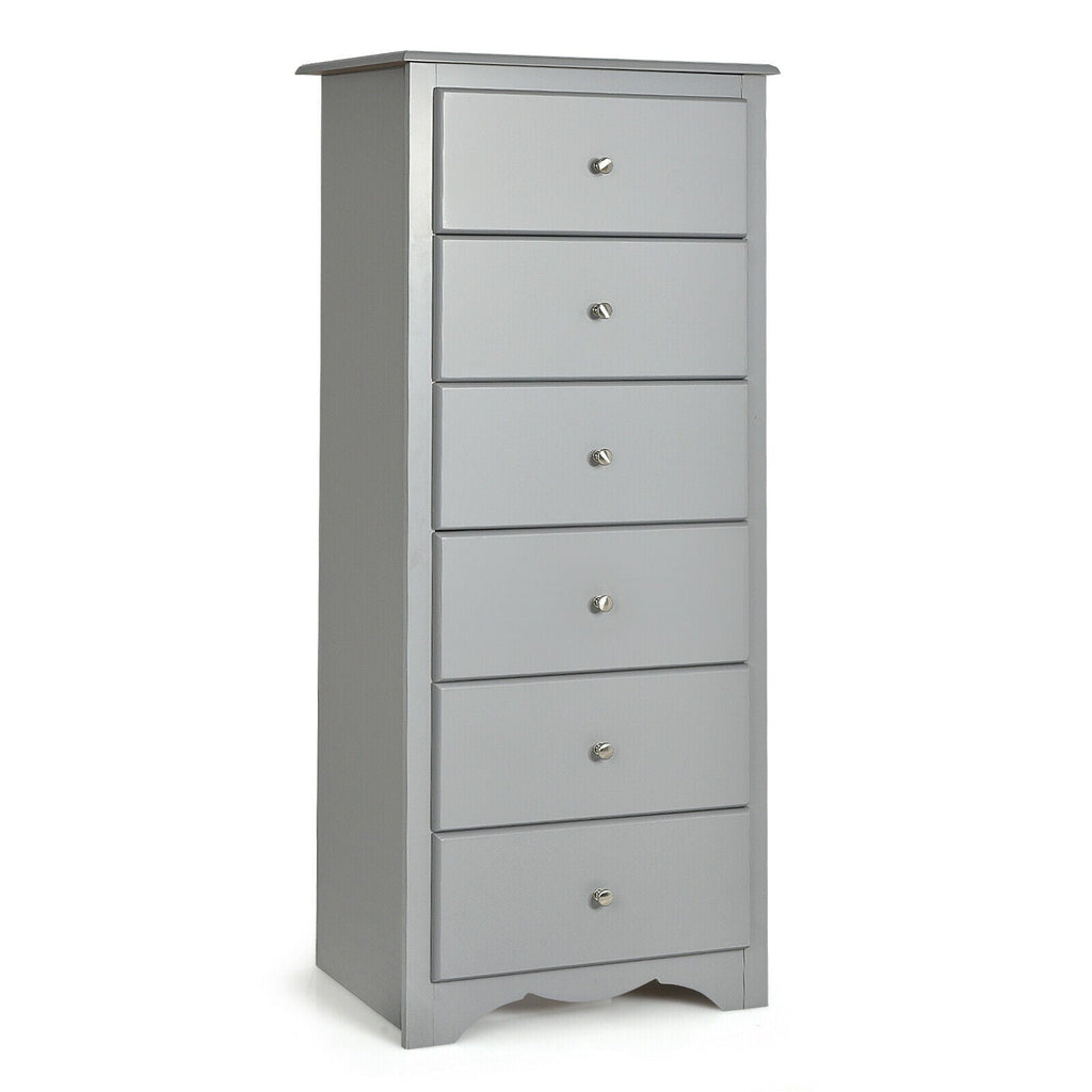 6-Drawer Dresser with Wave-Design Base