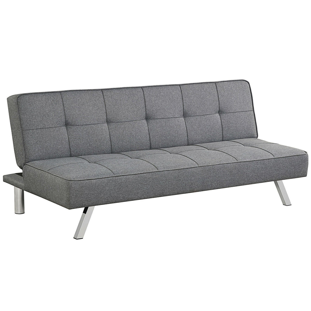 3-Seat Convertible Sofa Bed | Linen Fabric & High-Density Foam