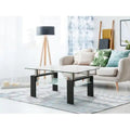 Rectangle Glass Coffee Table - Modern Black Frame