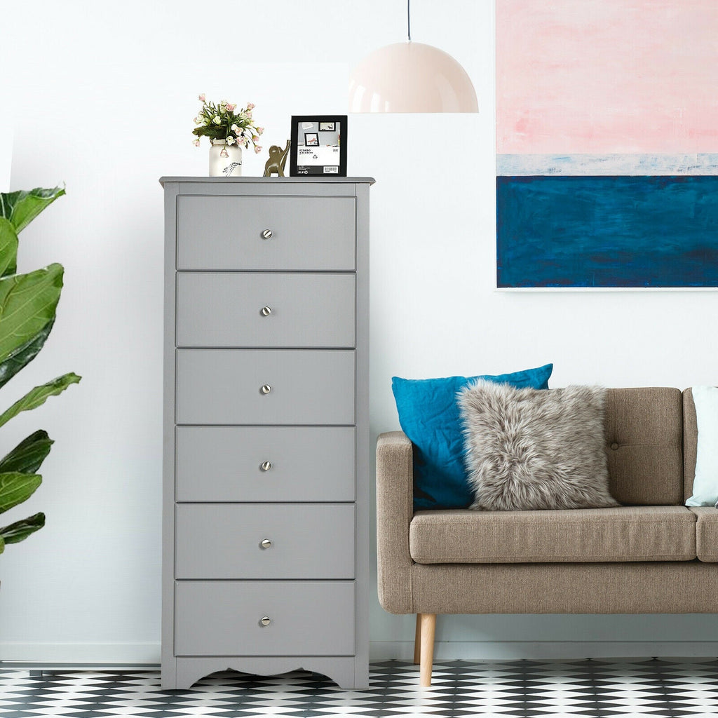 6-Drawer Dresser with Wave-Design Base