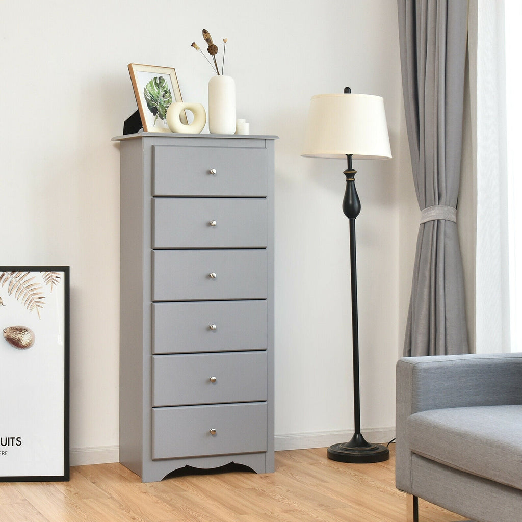 6-Drawer Dresser with Wave-Design Base