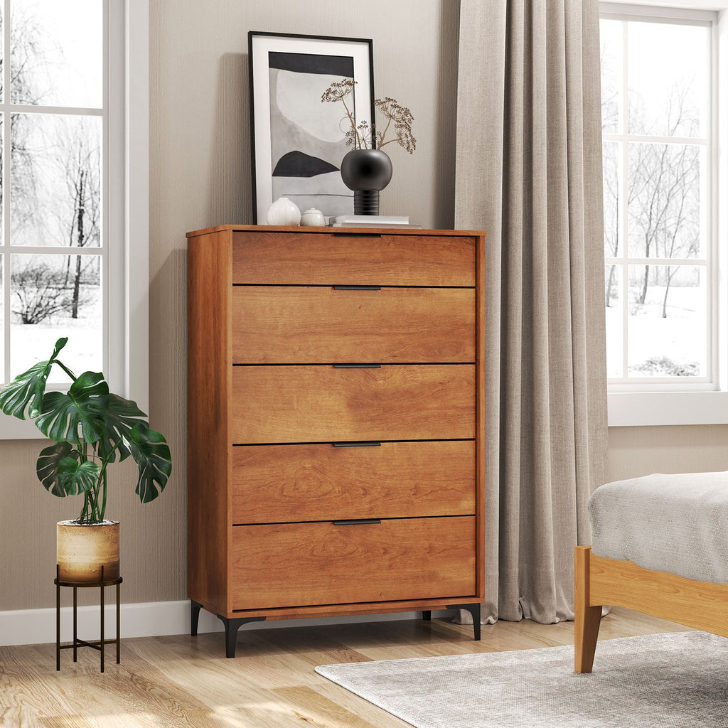 5-Drawer Cherry Dresser with Interlock System