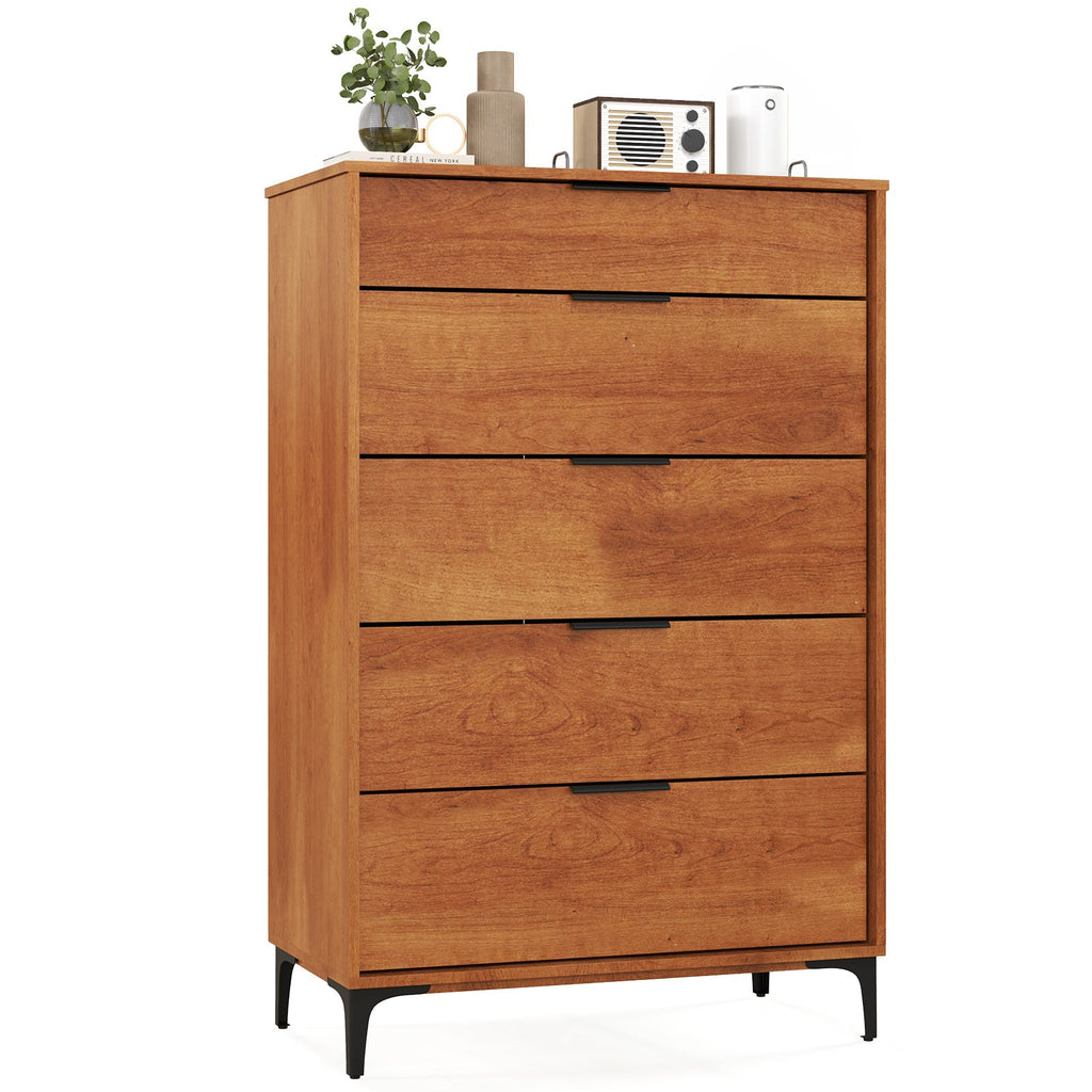 5-Drawer Cherry Dresser with Interlock System