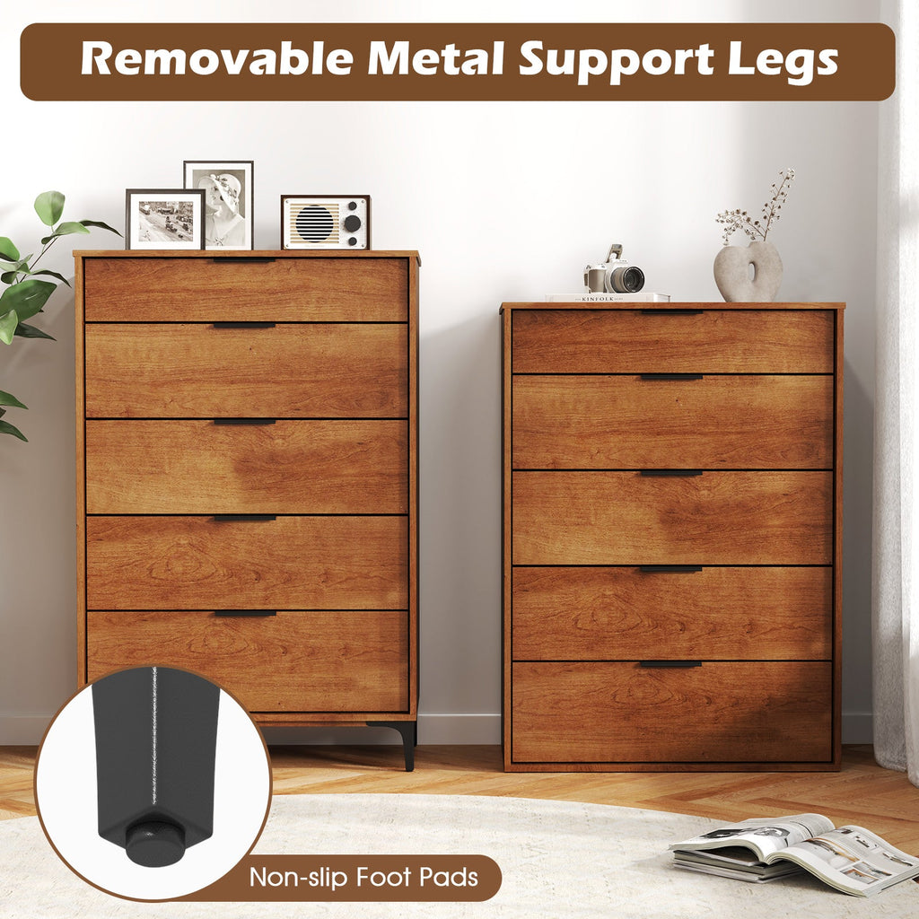 5-Drawer Cherry Dresser with Interlock System