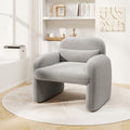 Modern Gray Accent Chair with Lumbar Pillow
