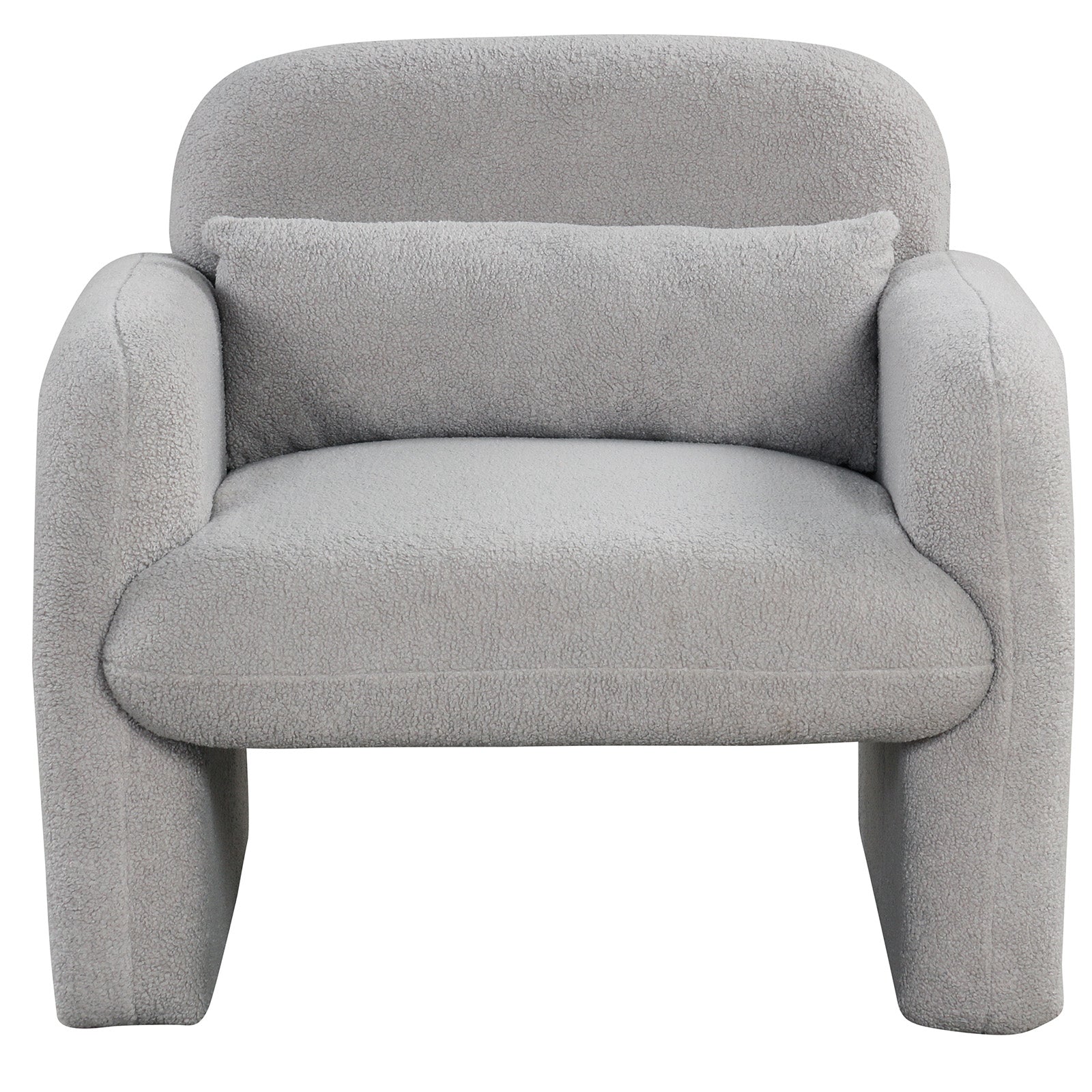 Modern Gray Accent Chair with Lumbar Pillow