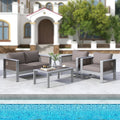 Aluminum Patio Armchair with Thick Cushions