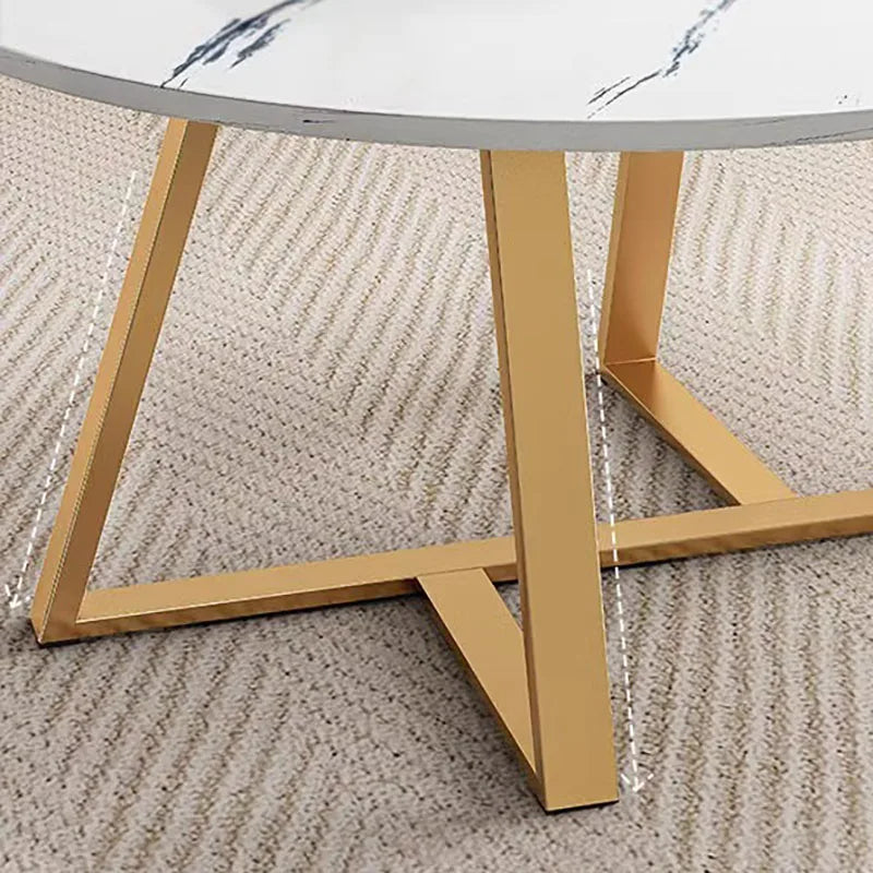 Round Marble-Effect Coffee Table - Nordic Luxury Design
