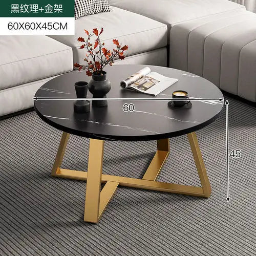 Round Marble-Effect Coffee Table - Nordic Luxury Design