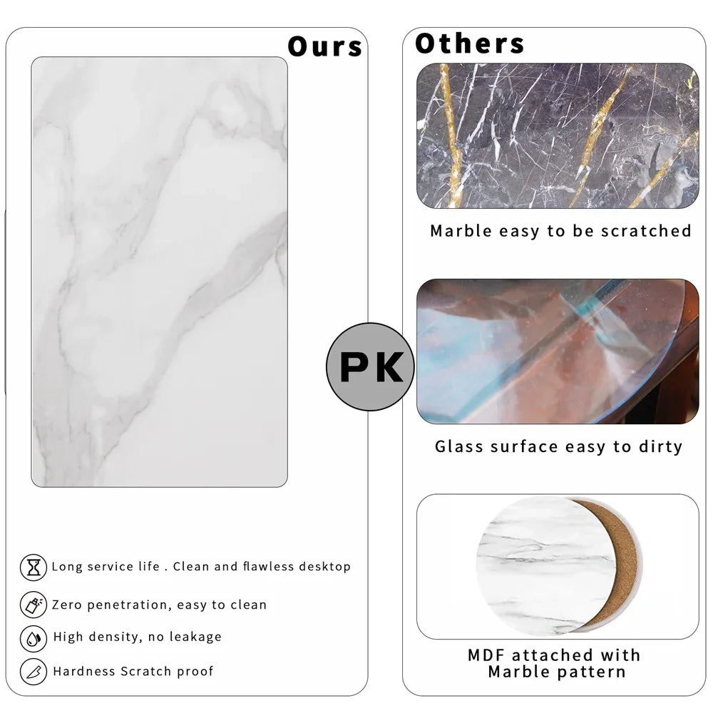 Set of 2 Marble & Gold Nesting Tables