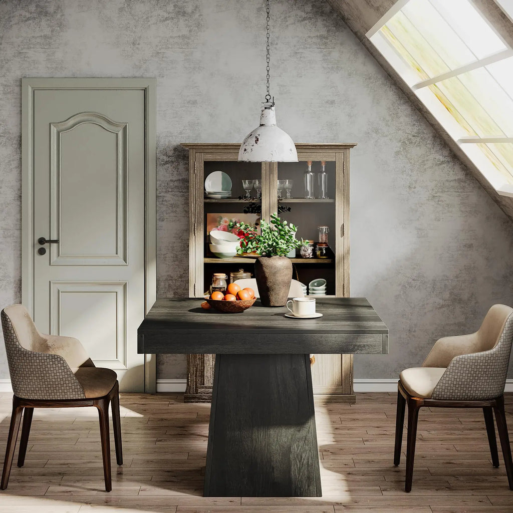 31.5" Square Dining Table with Pedestal Base