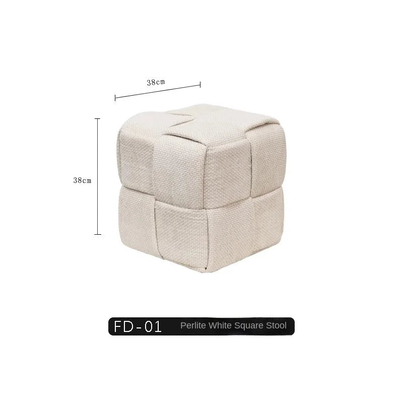 Chenille Mesh Upholstered Bench - Modern Accent Stool