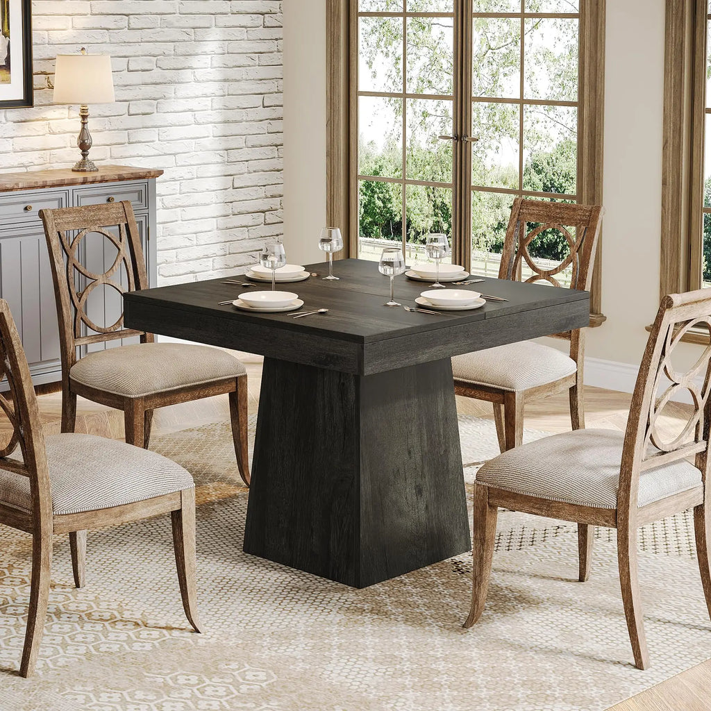 31.5" Square Dining Table with Pedestal Base