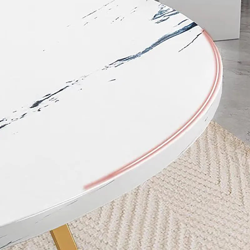 Round Marble-Effect Coffee Table - Nordic Luxury Design