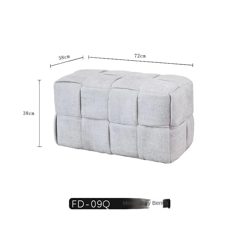 Chenille Mesh Upholstered Bench - Modern Accent Stool