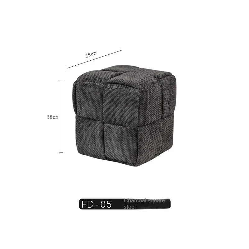 Chenille Mesh Upholstered Bench - Modern Accent Stool