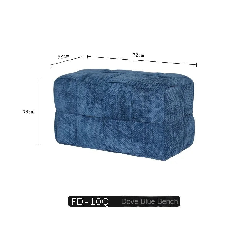 Chenille Mesh Upholstered Bench - Modern Accent Stool