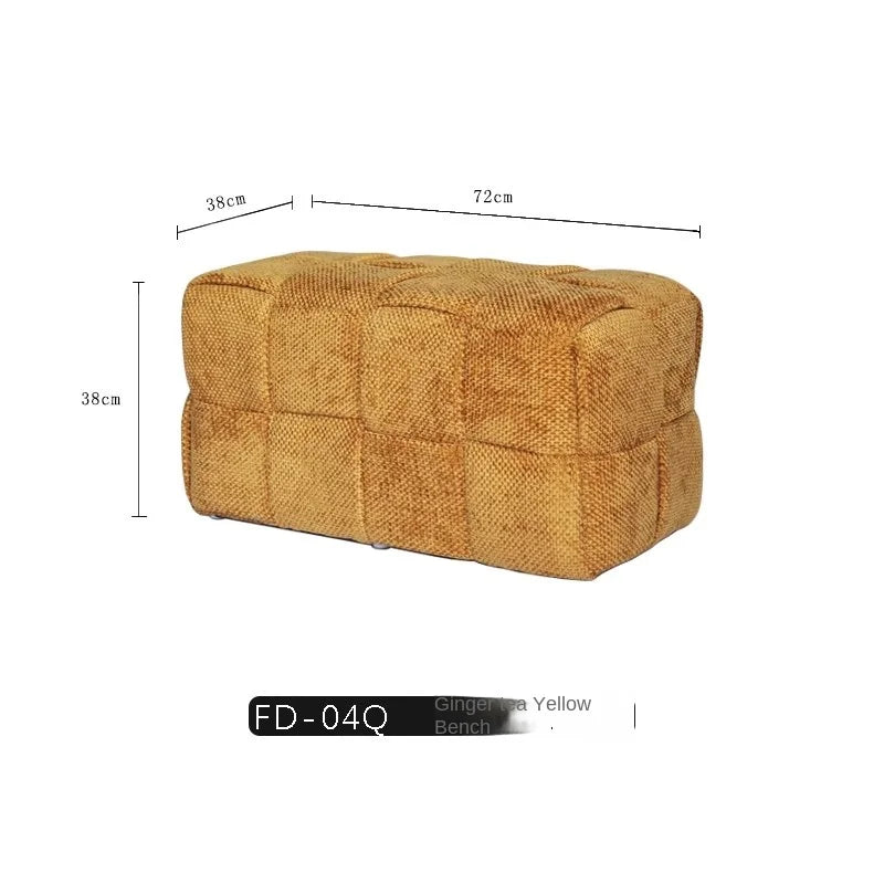 Chenille Mesh Upholstered Bench - Modern Accent Stool