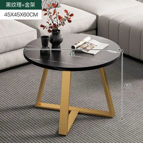Round Marble-Effect Coffee Table - Nordic Luxury Design