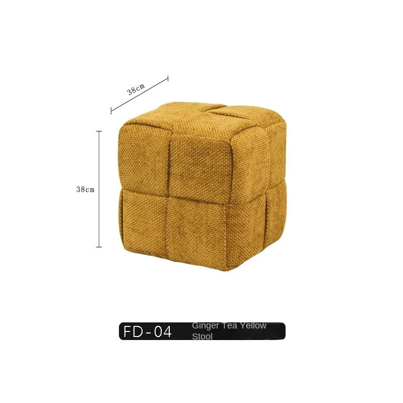 Chenille Mesh Upholstered Bench - Modern Accent Stool