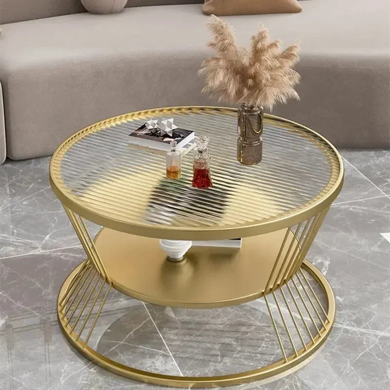 Round Glass Side Table - Modern Minimalist Accent Table