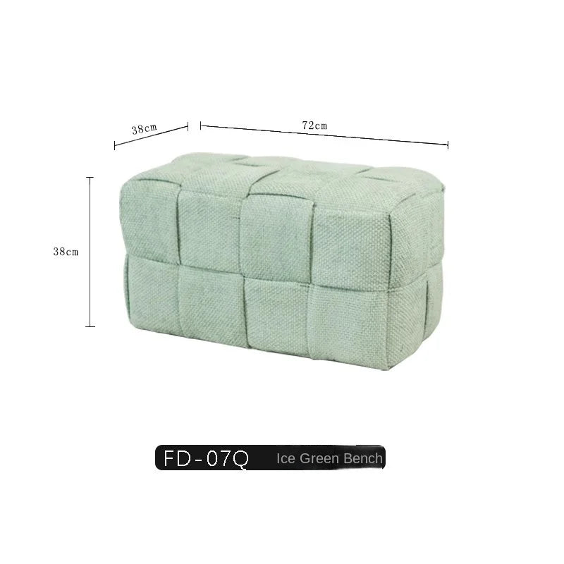 Chenille Mesh Upholstered Bench - Modern Accent Stool