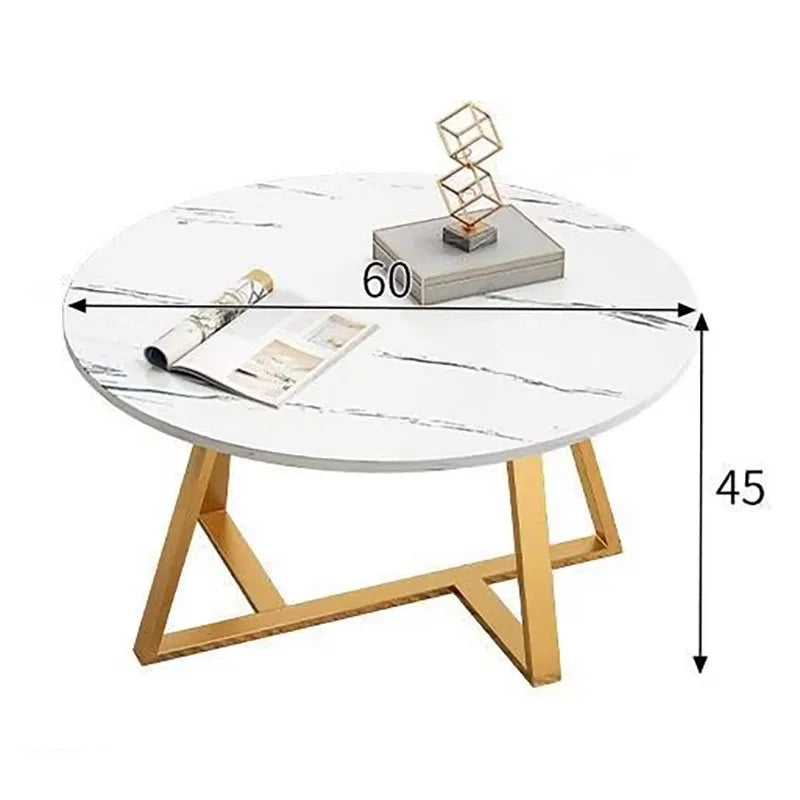 Round Marble-Effect Coffee Table - Nordic Luxury Design