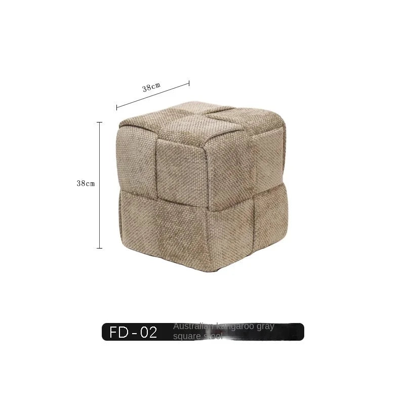 Chenille Mesh Upholstered Bench - Modern Accent Stool