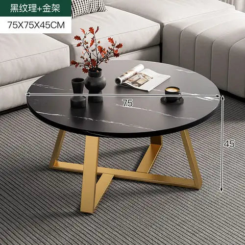Round Marble-Effect Coffee Table - Nordic Luxury Design
