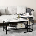 Set of 2 Nesting Coffee Tables with Marble Tops