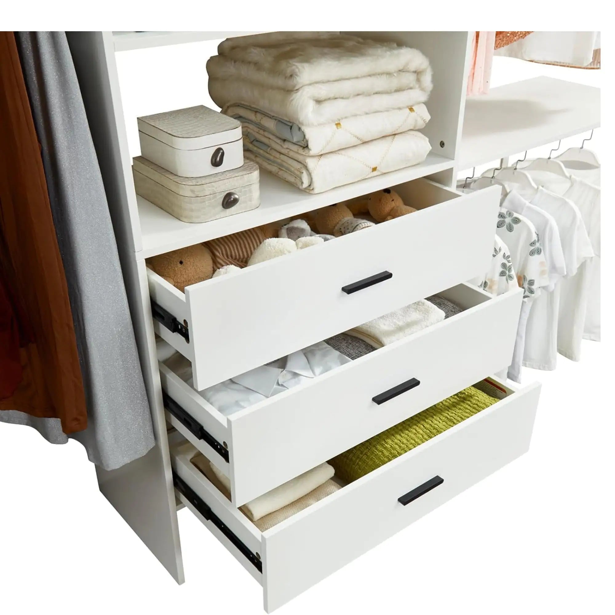 Wall-Mounted Closet Organizer System - Complete Wardrobe Solution