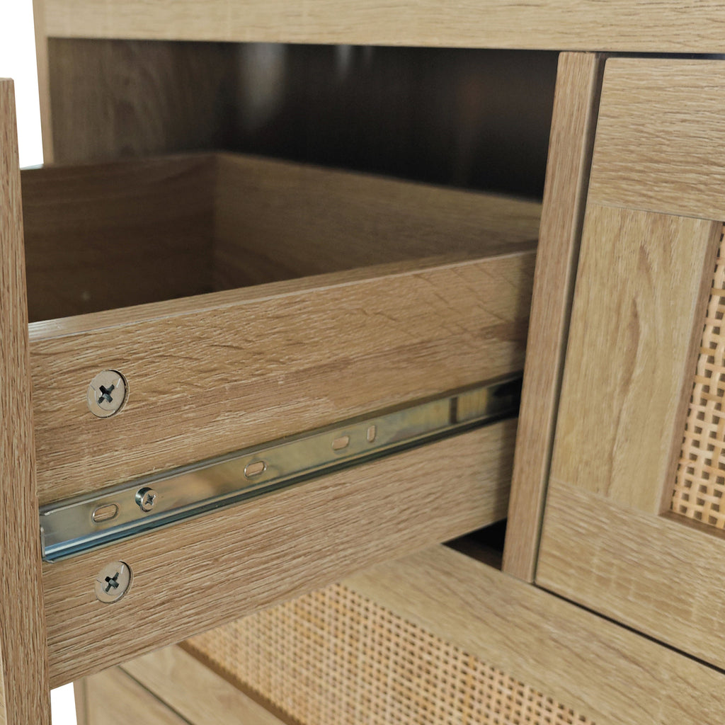 4-Drawer Rattan Storage Cabinet