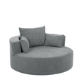 Swivel Barrel Chair - Grey Chenille with Removable Pillows