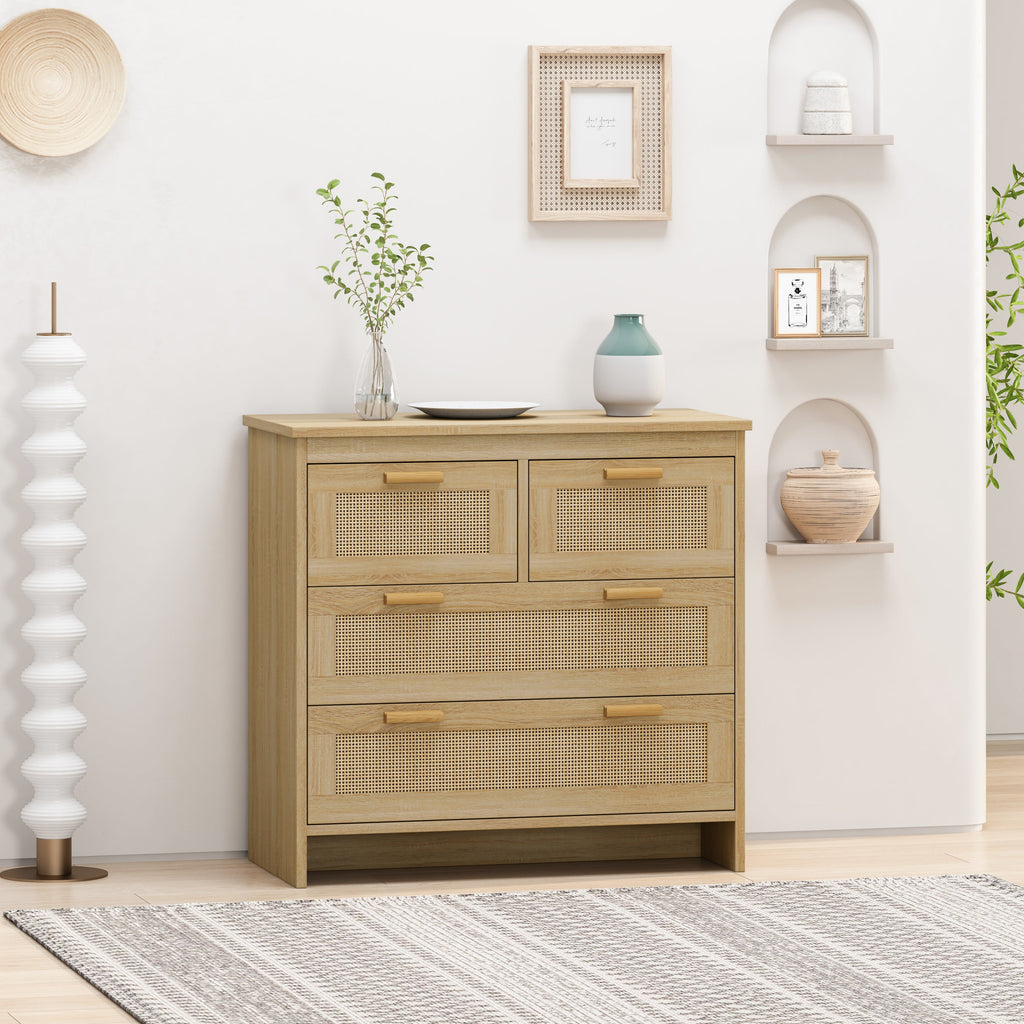4-Drawer Rattan Storage Cabinet