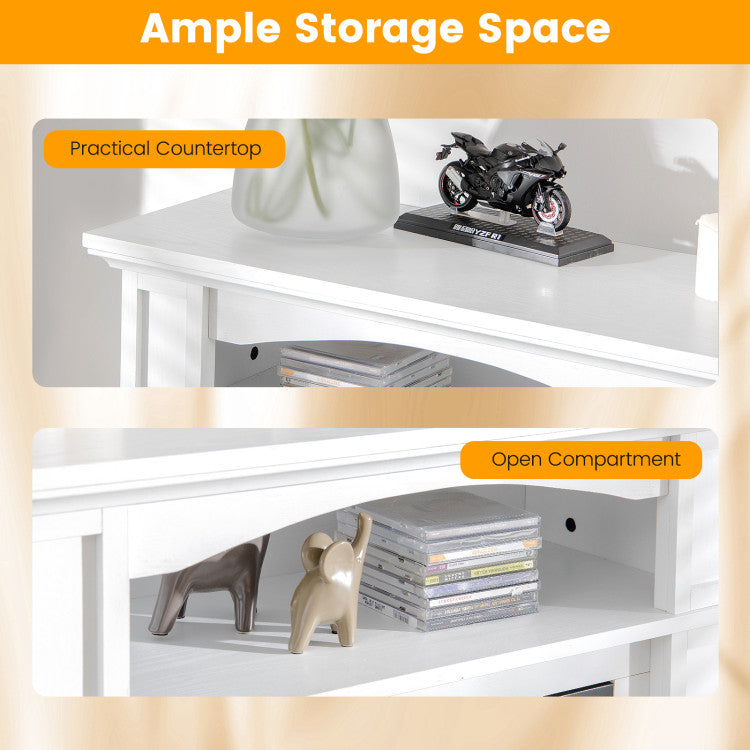 TV Stand with Electric Fireplace - 18" Media Console