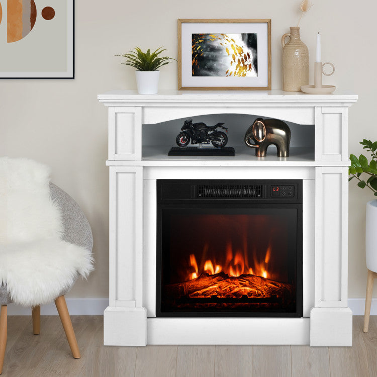 TV Stand with Electric Fireplace - 18" Media Console