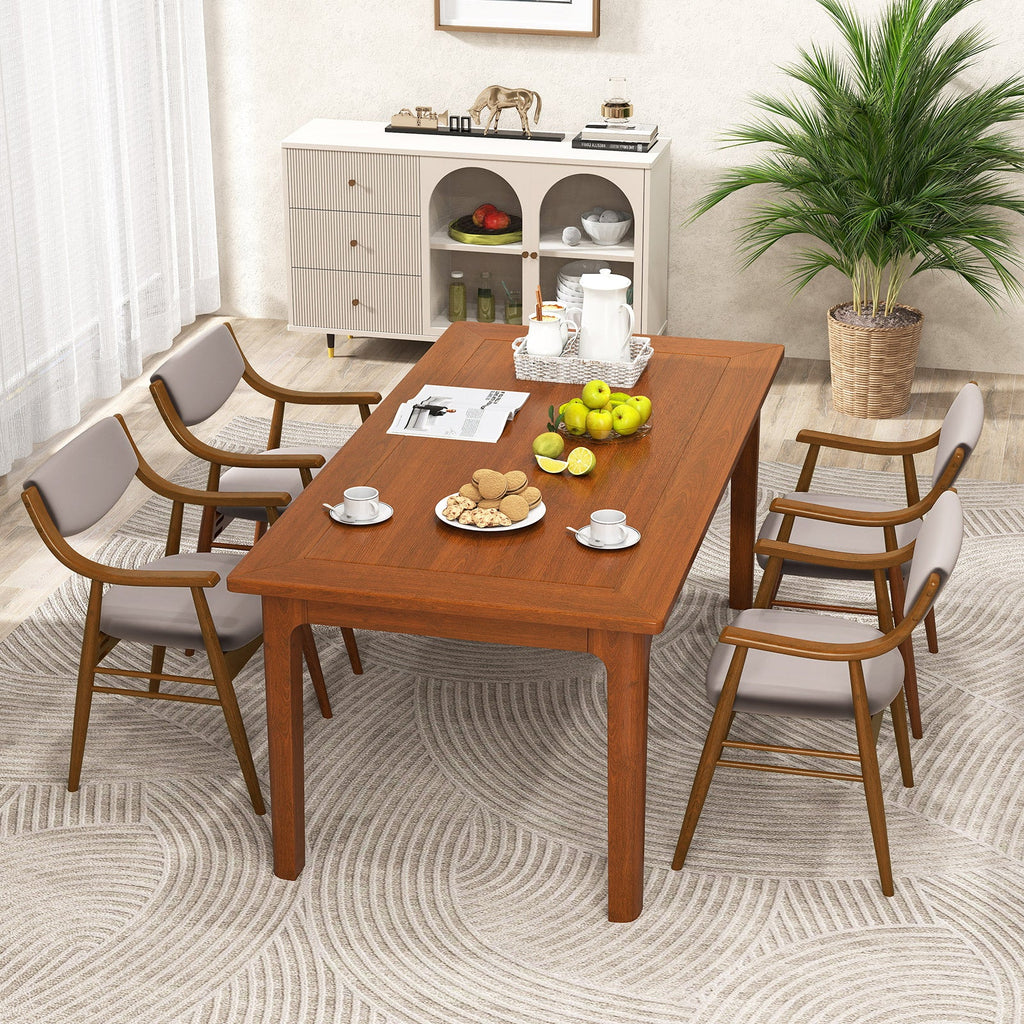 Wooden Dining Chairs Set of 2 with Padded Seats - Walnut